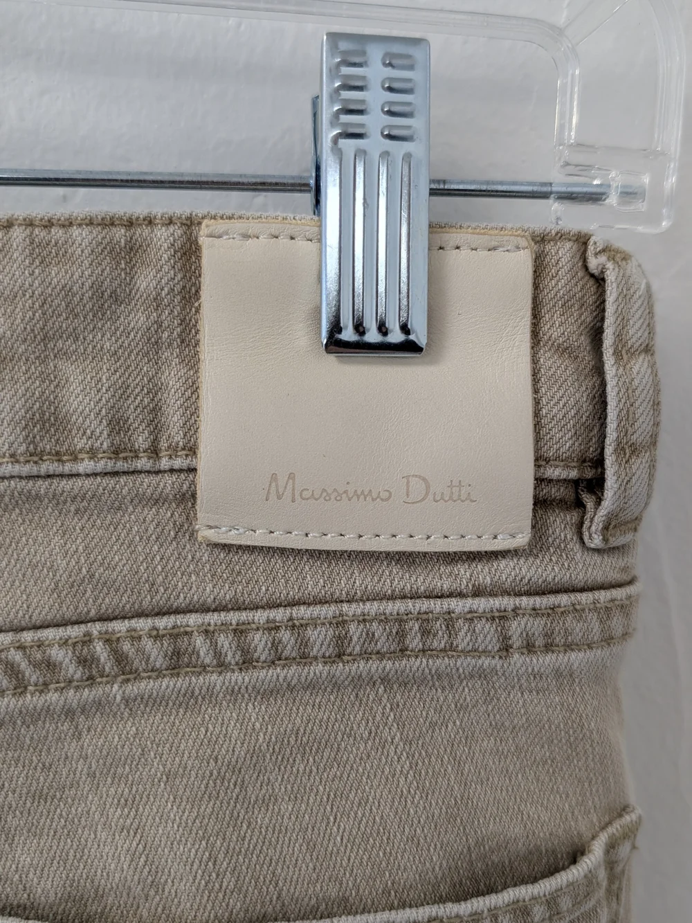 Massimo Dutti Beige Cropped Straight Leg Jeans Size 4